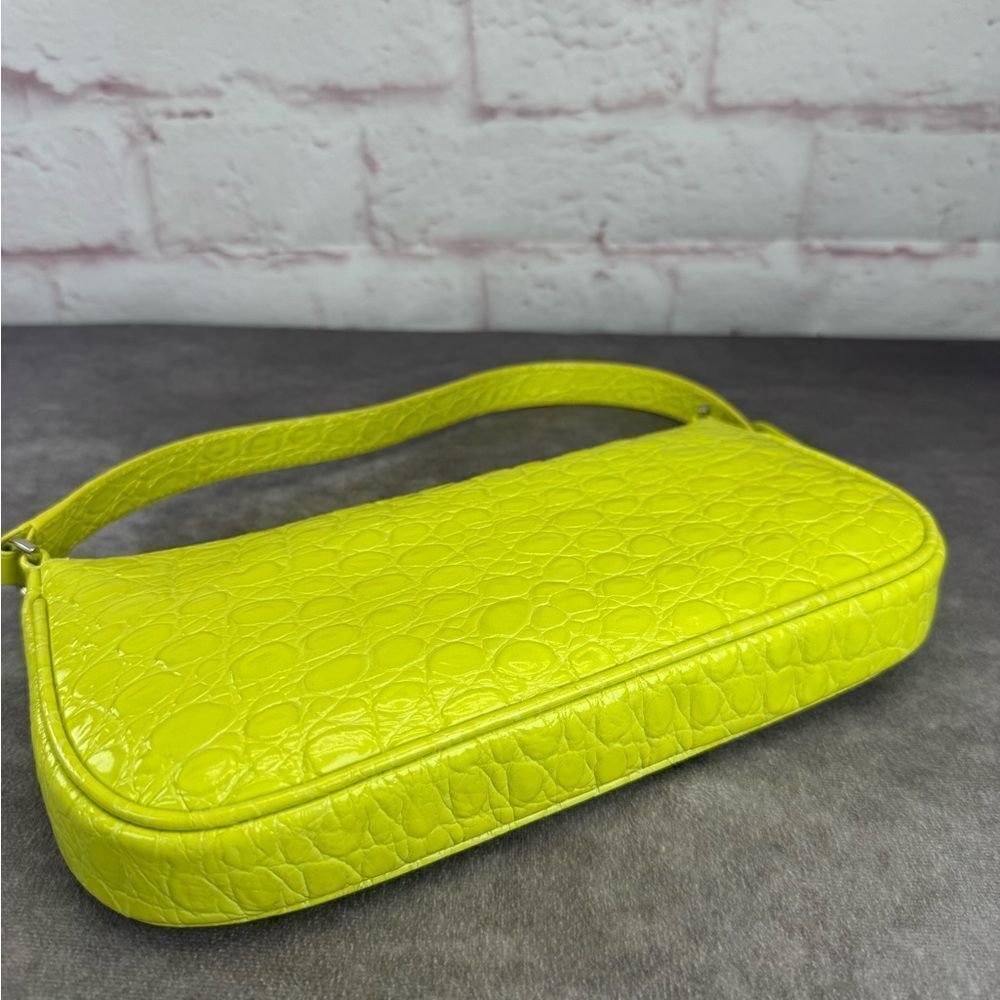 By Far Rachel Acid Green Croc-Embossed Women's Bag New - Picture 6 of 14